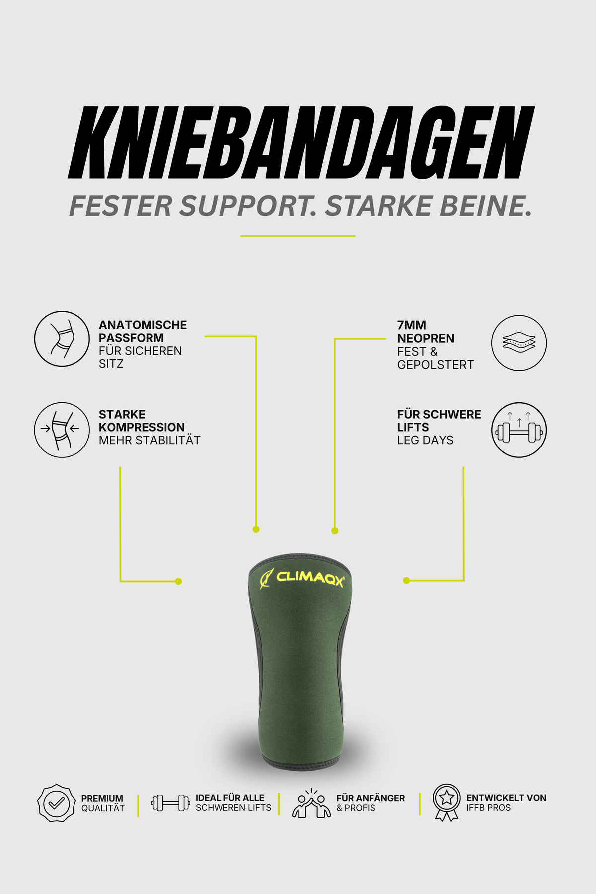 Kniebandage 2er Set für Kraftsport