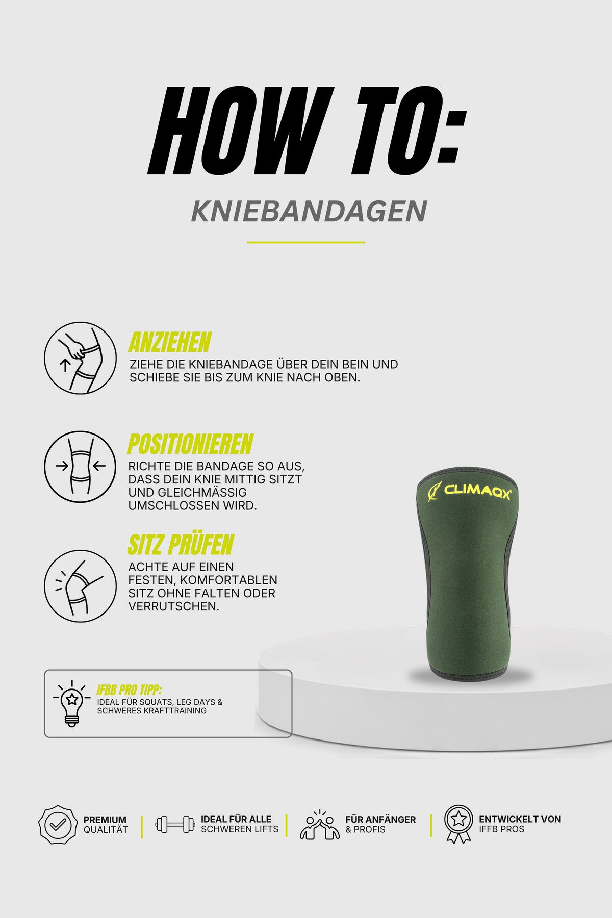 Bundle Essential Schwarz/Khaki – Grips, Knie & Arm