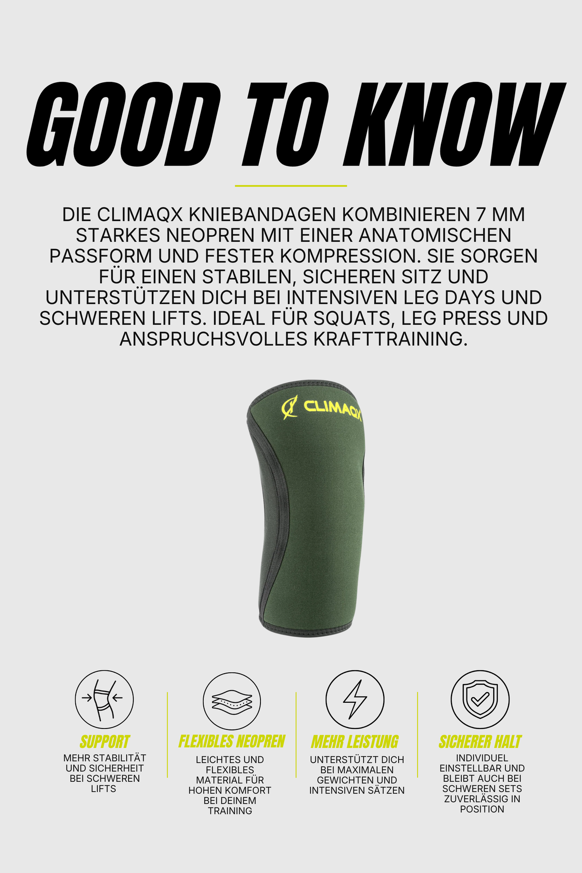 Kniebandage 2er Set für Kraftsport