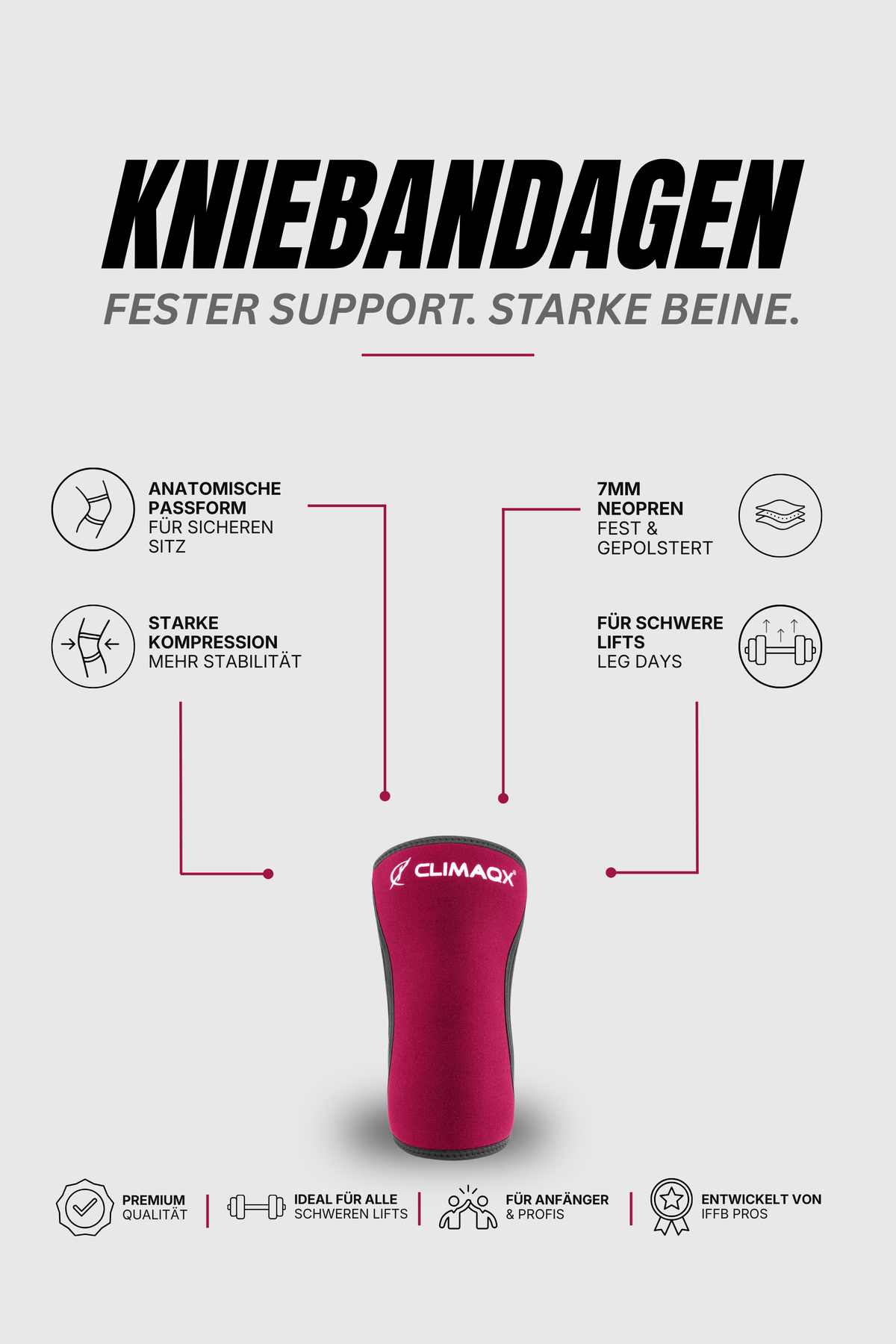 Bundle Essential Schwarz/Rot – Grips, Knie & Arm