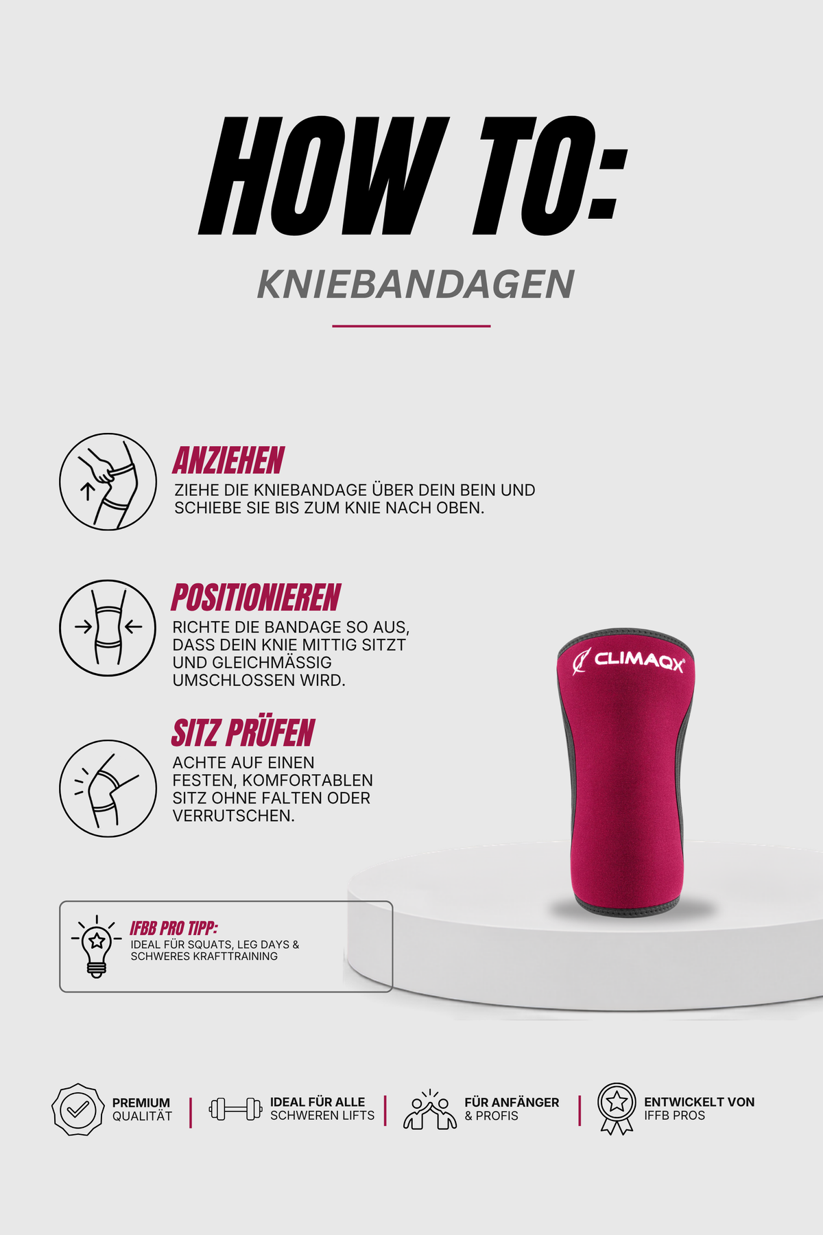 Kniebandage 2er Set für Kraftsport