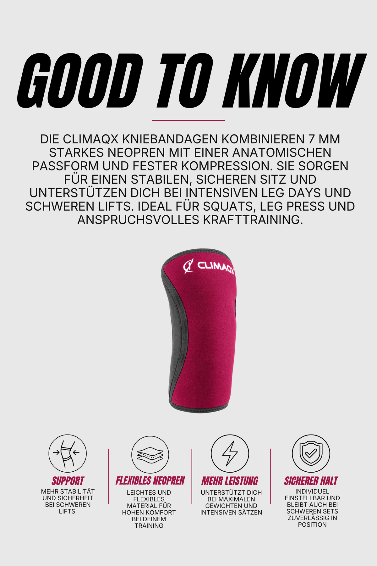 Kniebandage 2er Set für Kraftsport