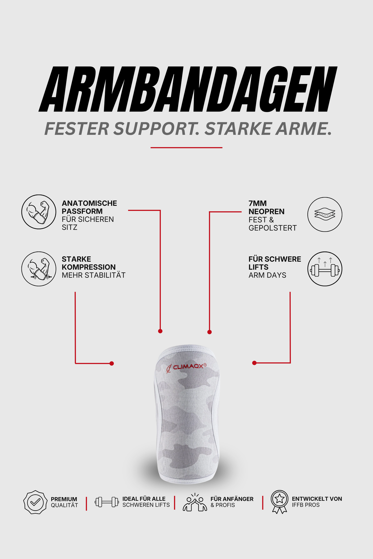 Bundle Protection White-Camouflage – Gürtel, Knie & Arm