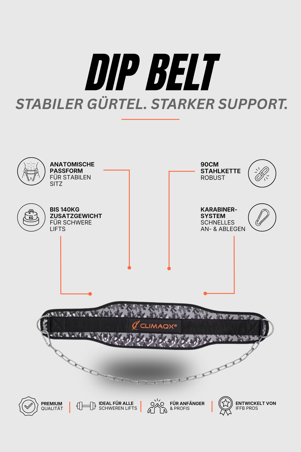 Dip Gürtel mit Stahlkette