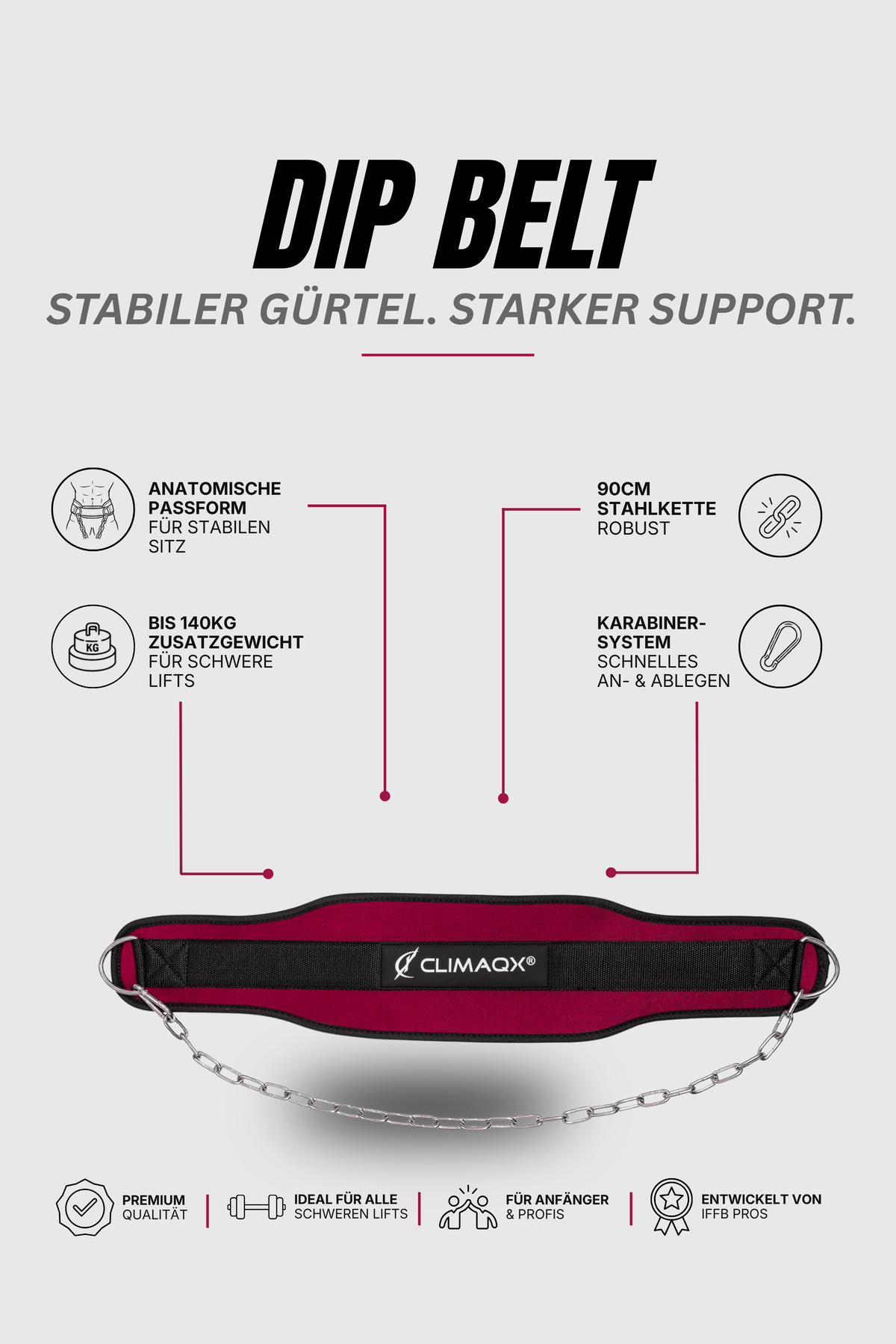 Dip Gürtel mit Stahlkette