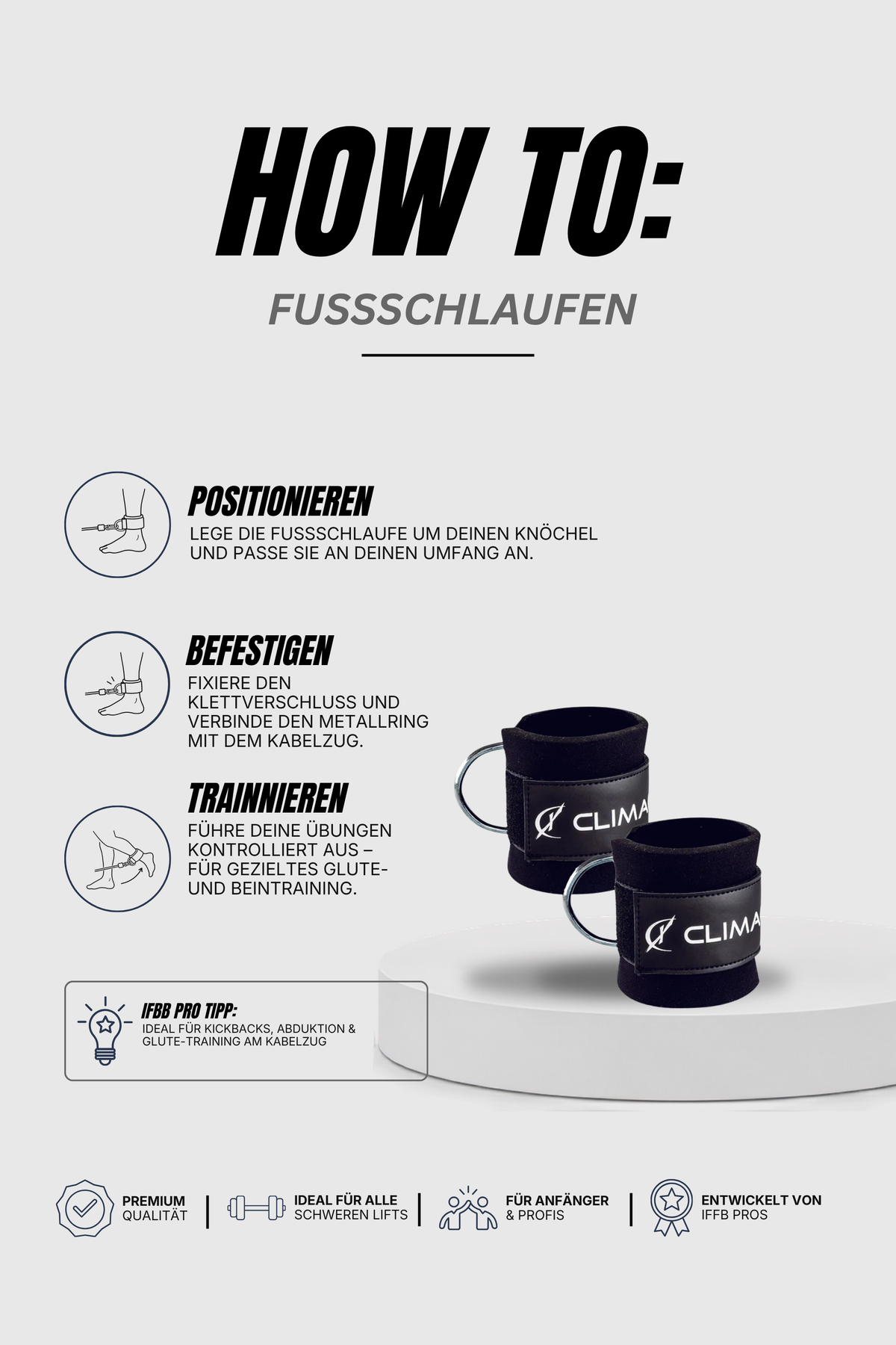 Climaqx Booty Builder Fitness Fußschlaufen