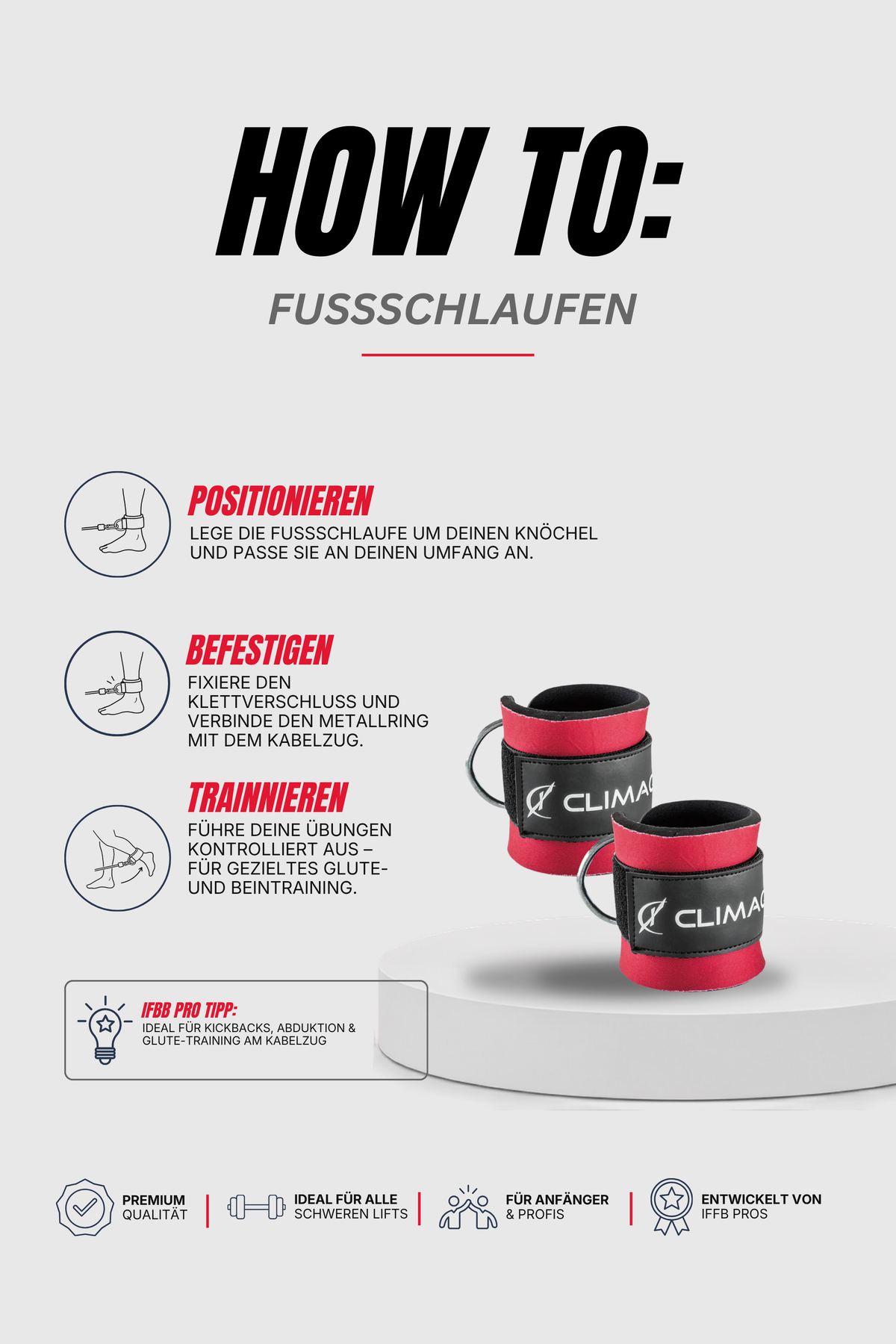 Climaqx Booty Builder Fitness Fußschlaufen