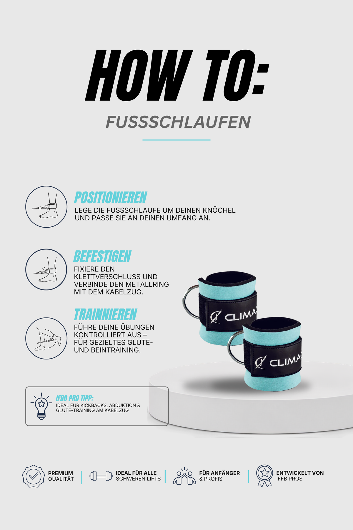 Climaqx Booty Builder Fitness Fußschlaufen