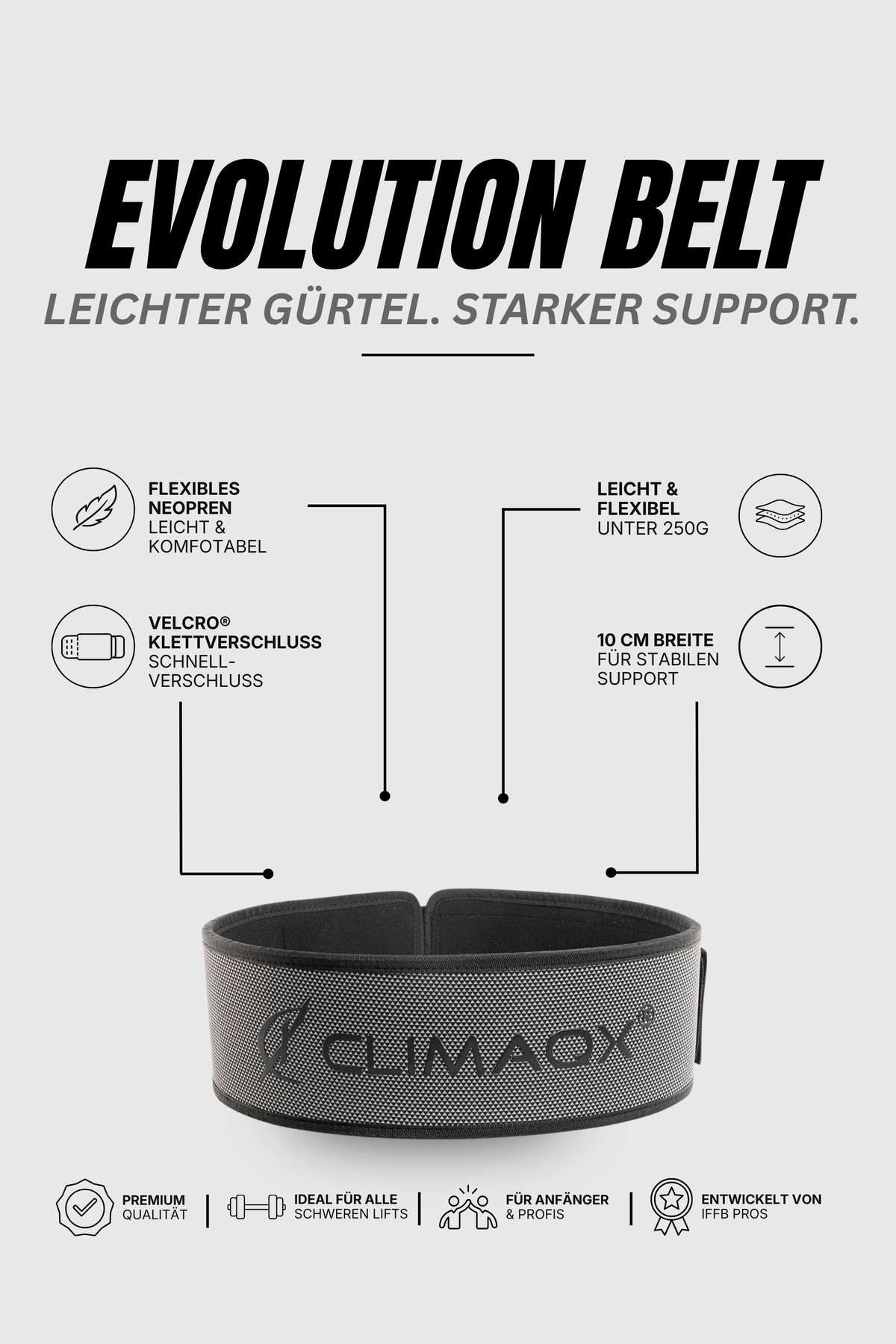Gewichthebergürtel Evolution Neopren XS - XL
