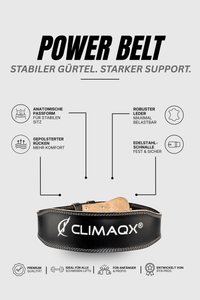 Gewichthebergürtel Power Belt Leder S - XL