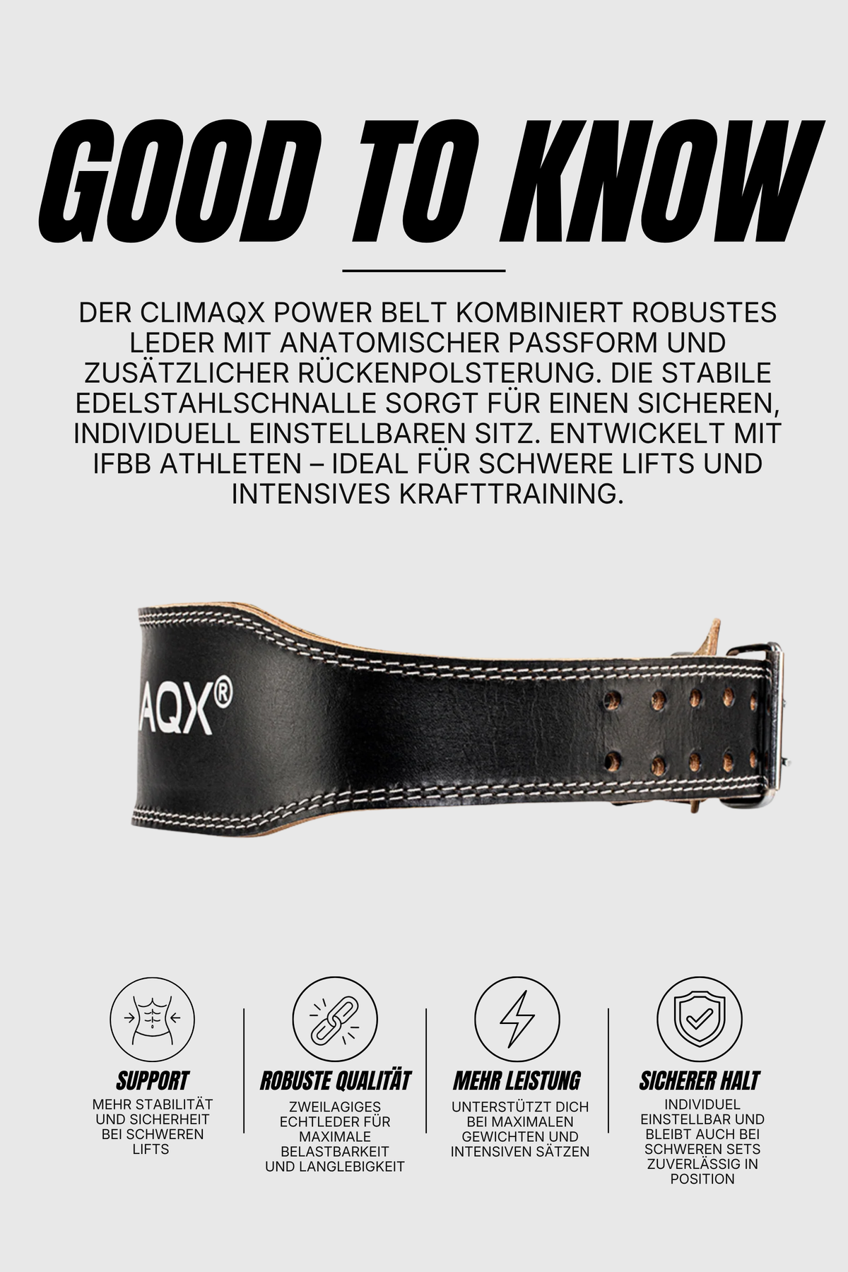 Gewichthebergürtel Power Belt Leder S - XL