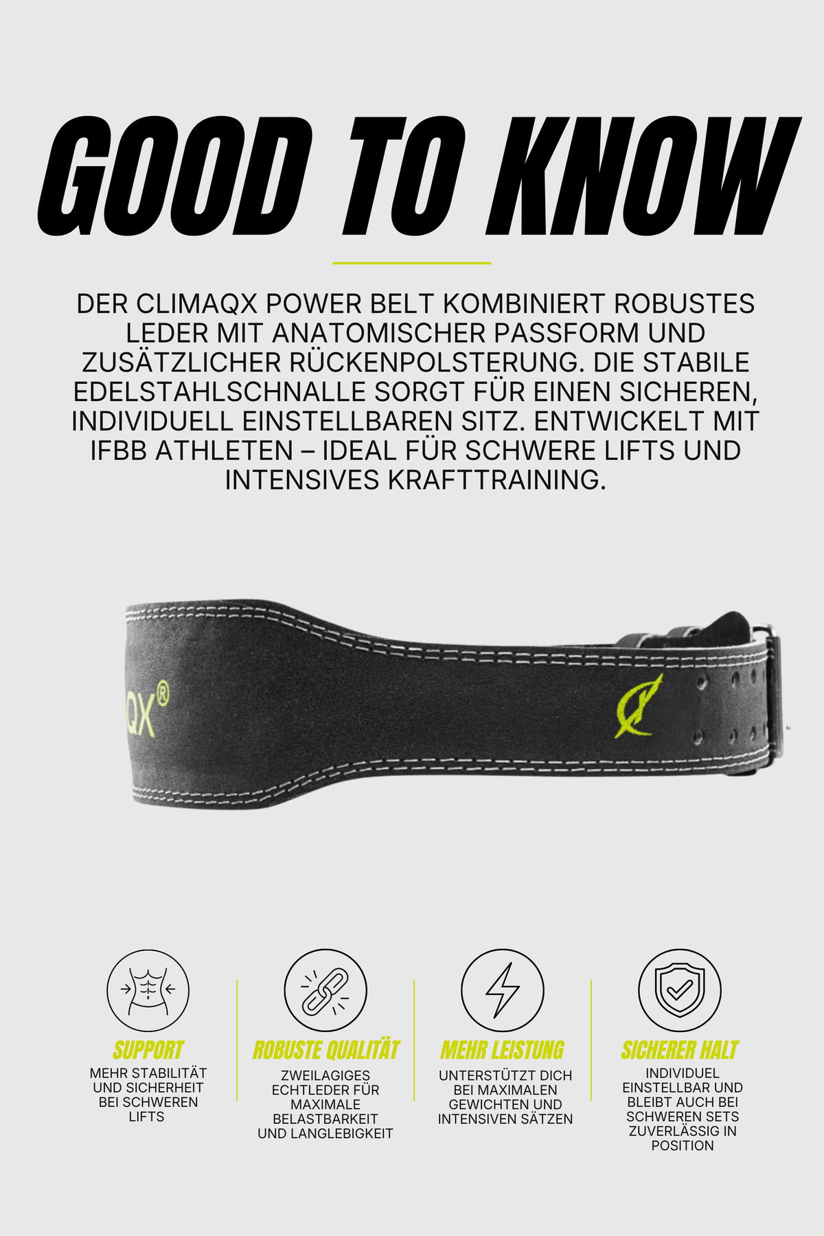 Gewichthebergürtel Power Belt Leder S - XL