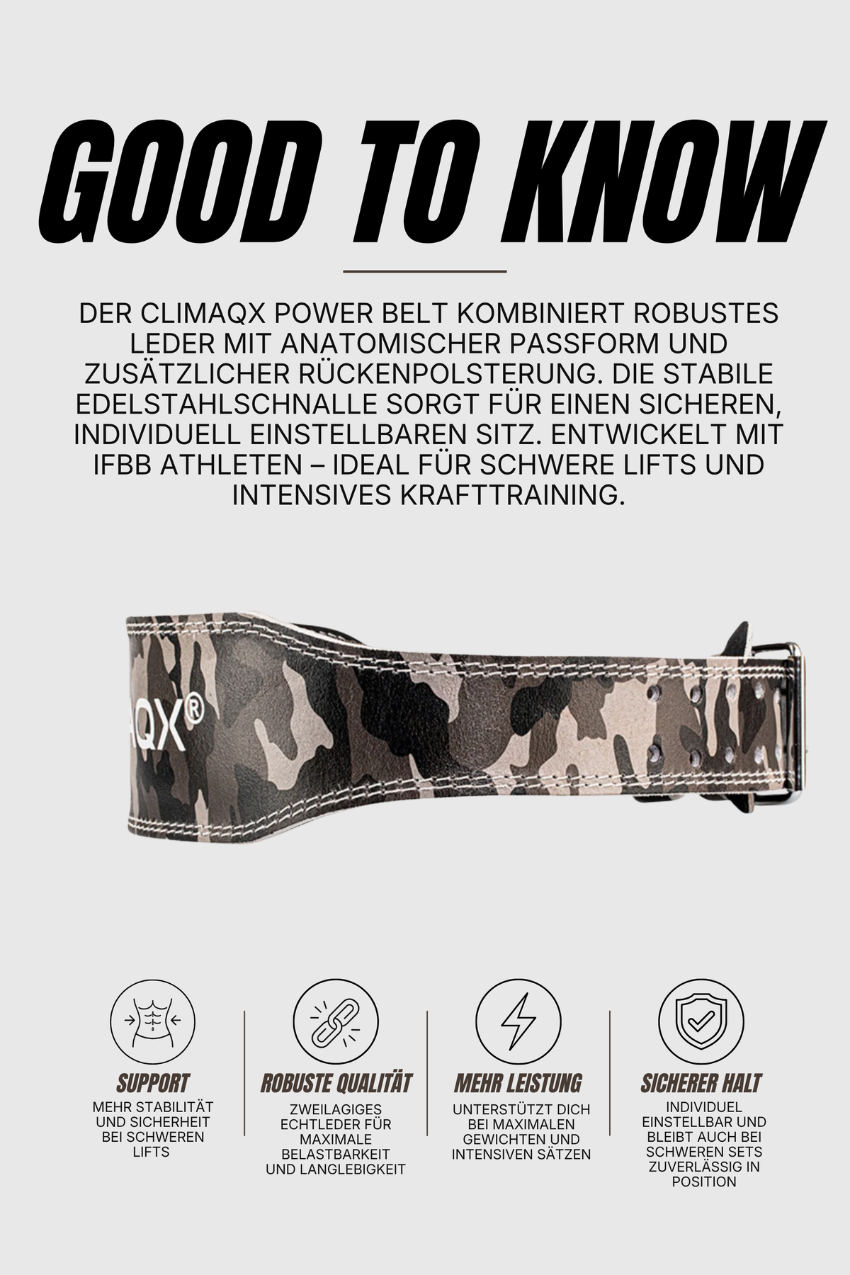 Gewichthebergürtel Power Belt Leder S - XL