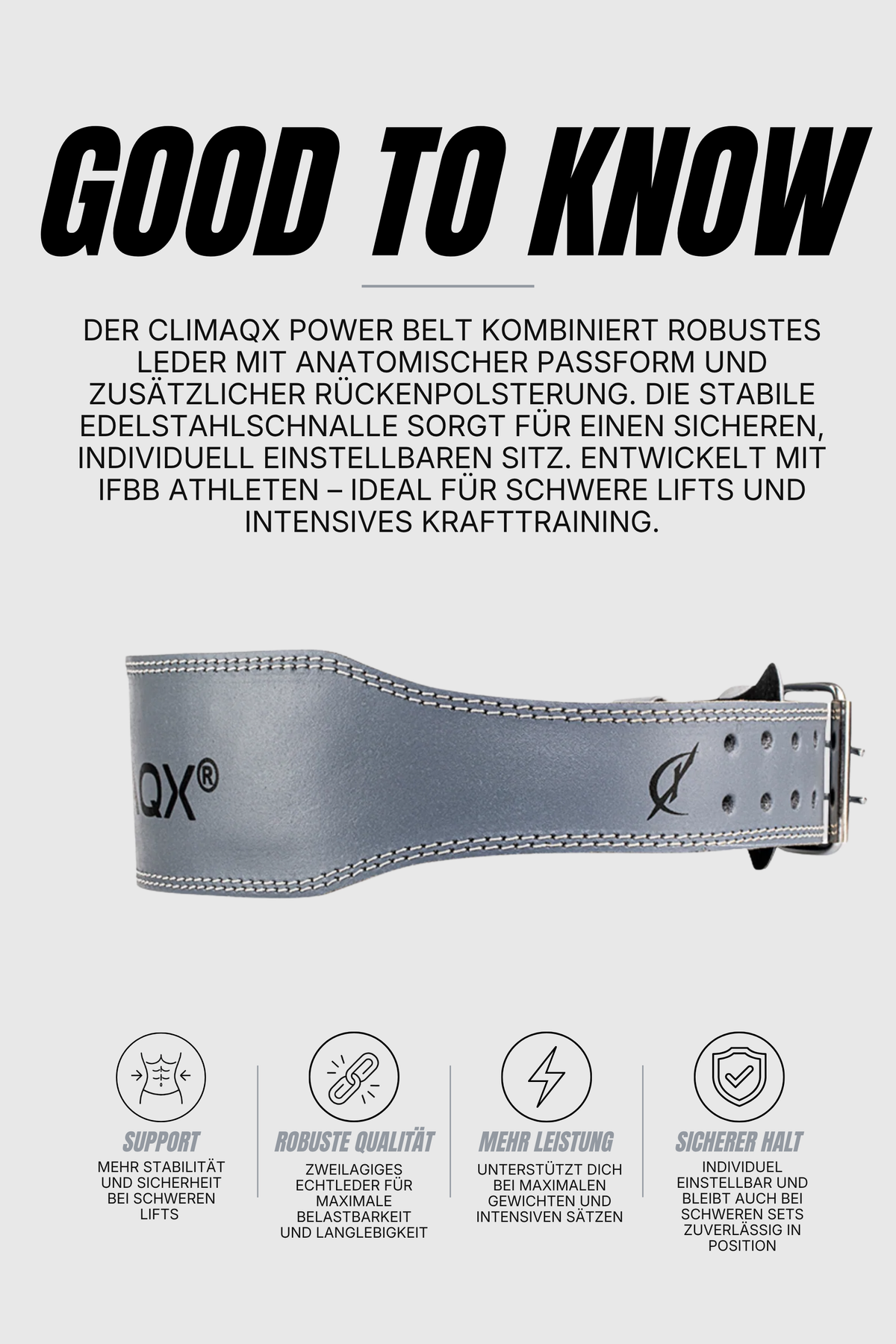 Gewichthebergürtel Power Belt Leder S - XL