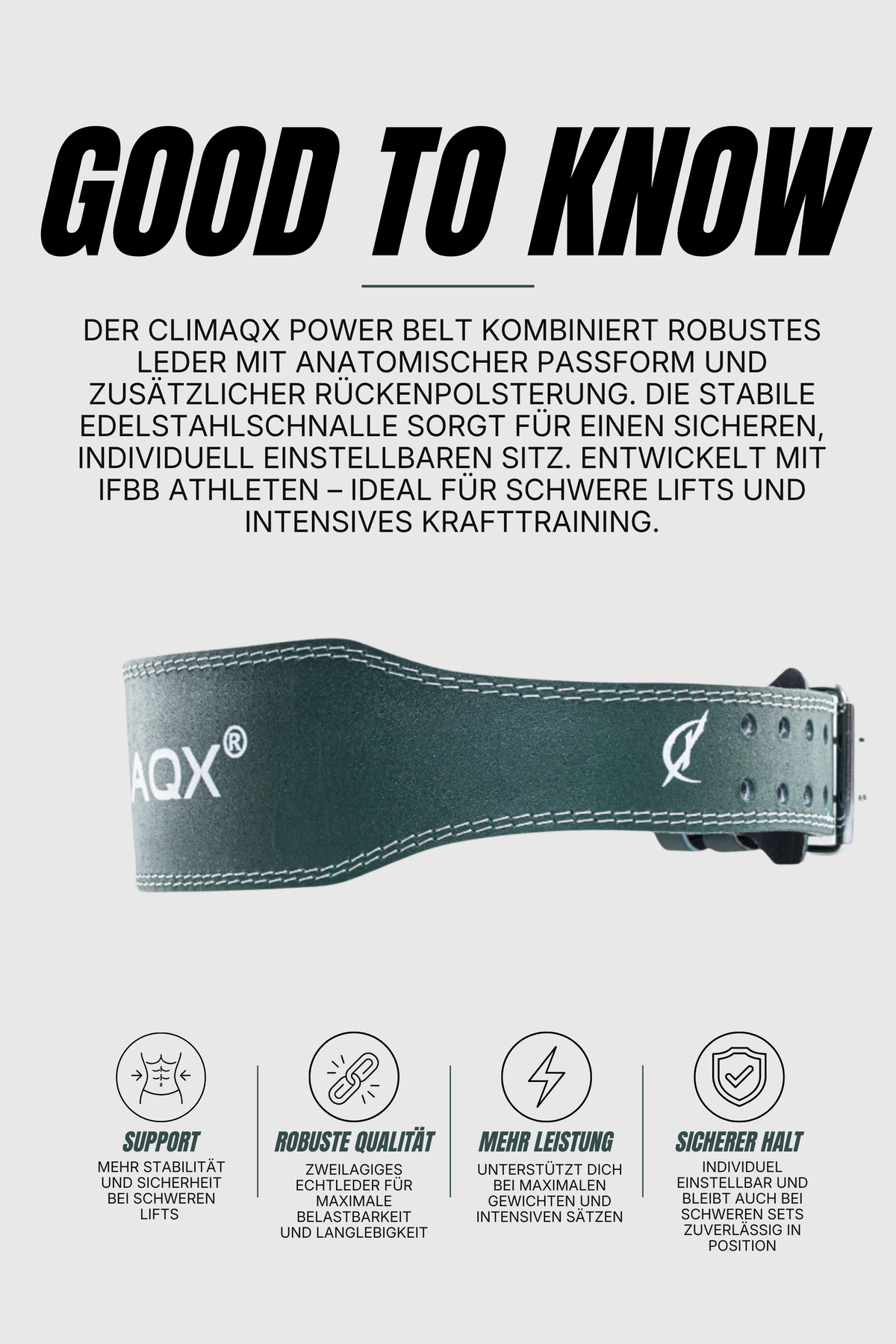Gewichthebergürtel Power Belt Leder S - XL