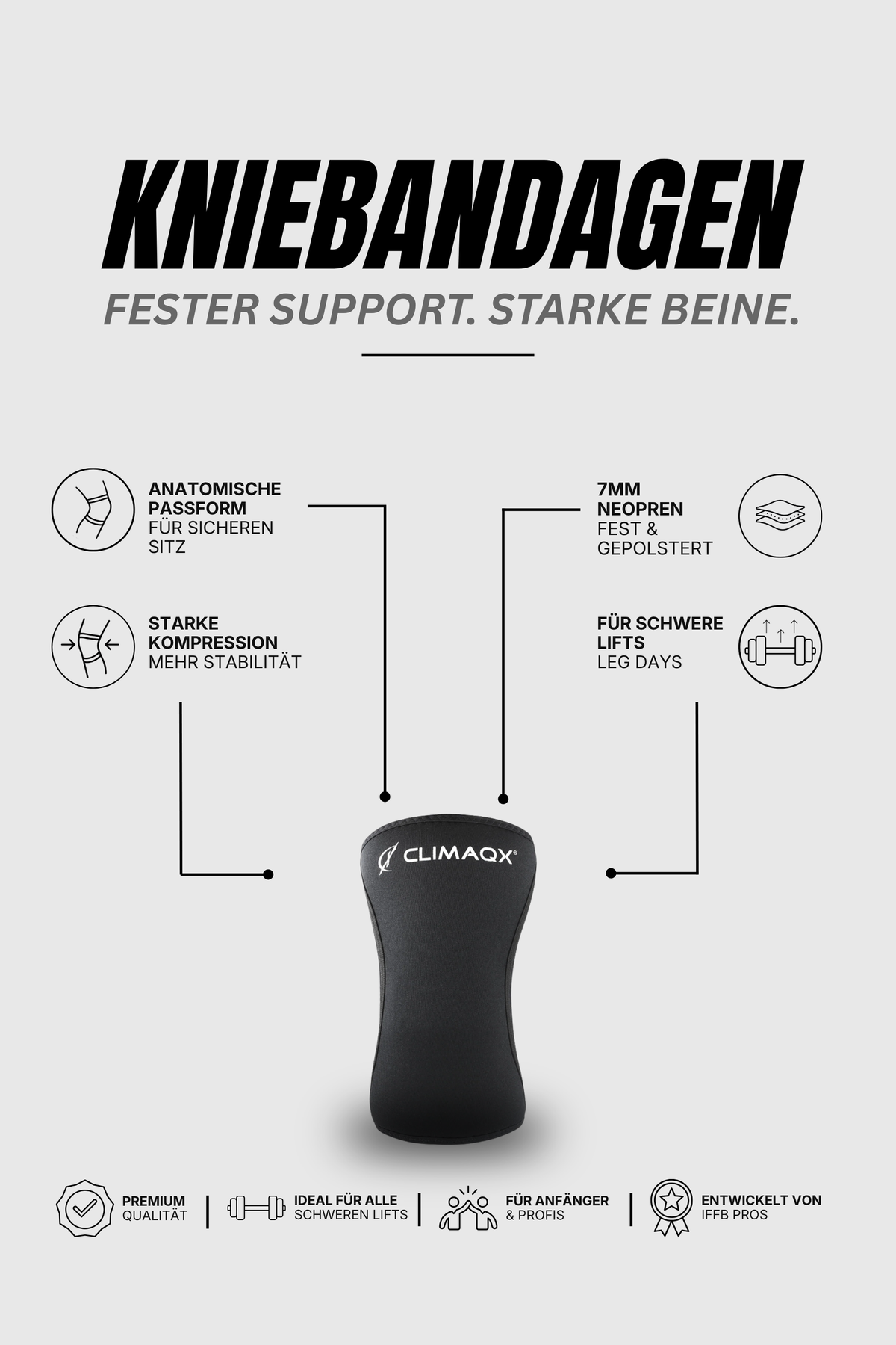Kniebandage 2er Set für Kraftsport