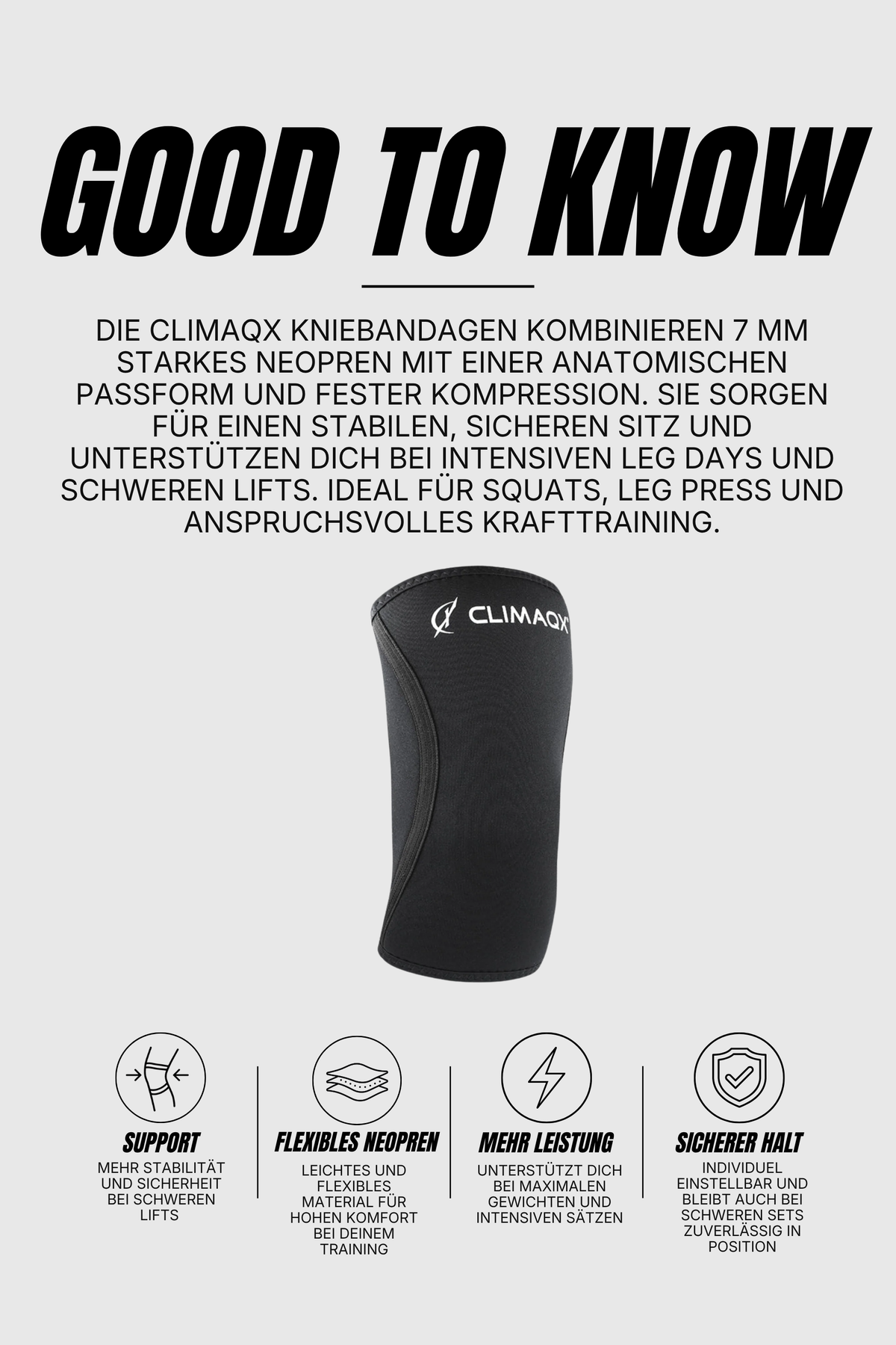 Kniebandage 2er Set für Kraftsport