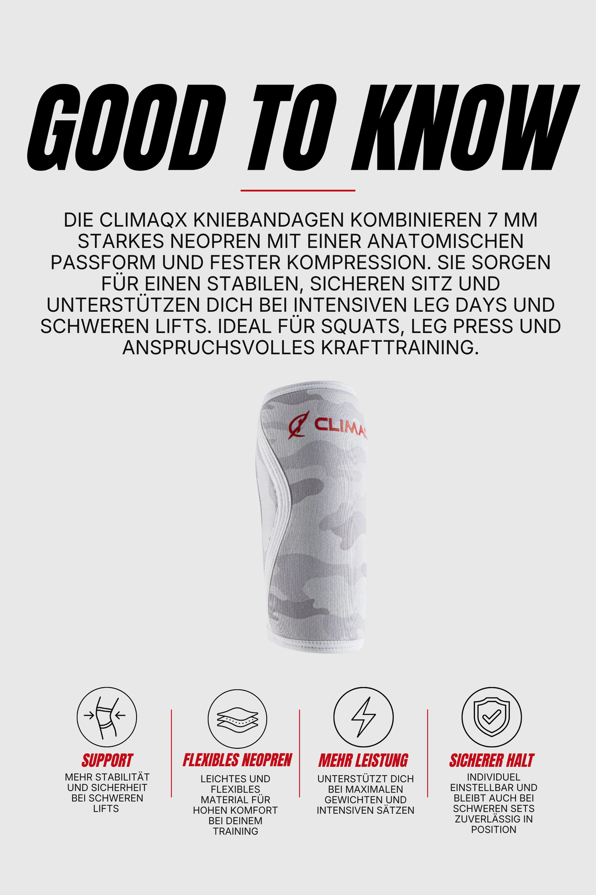 Kniebandage 2er Set für Kraftsport
