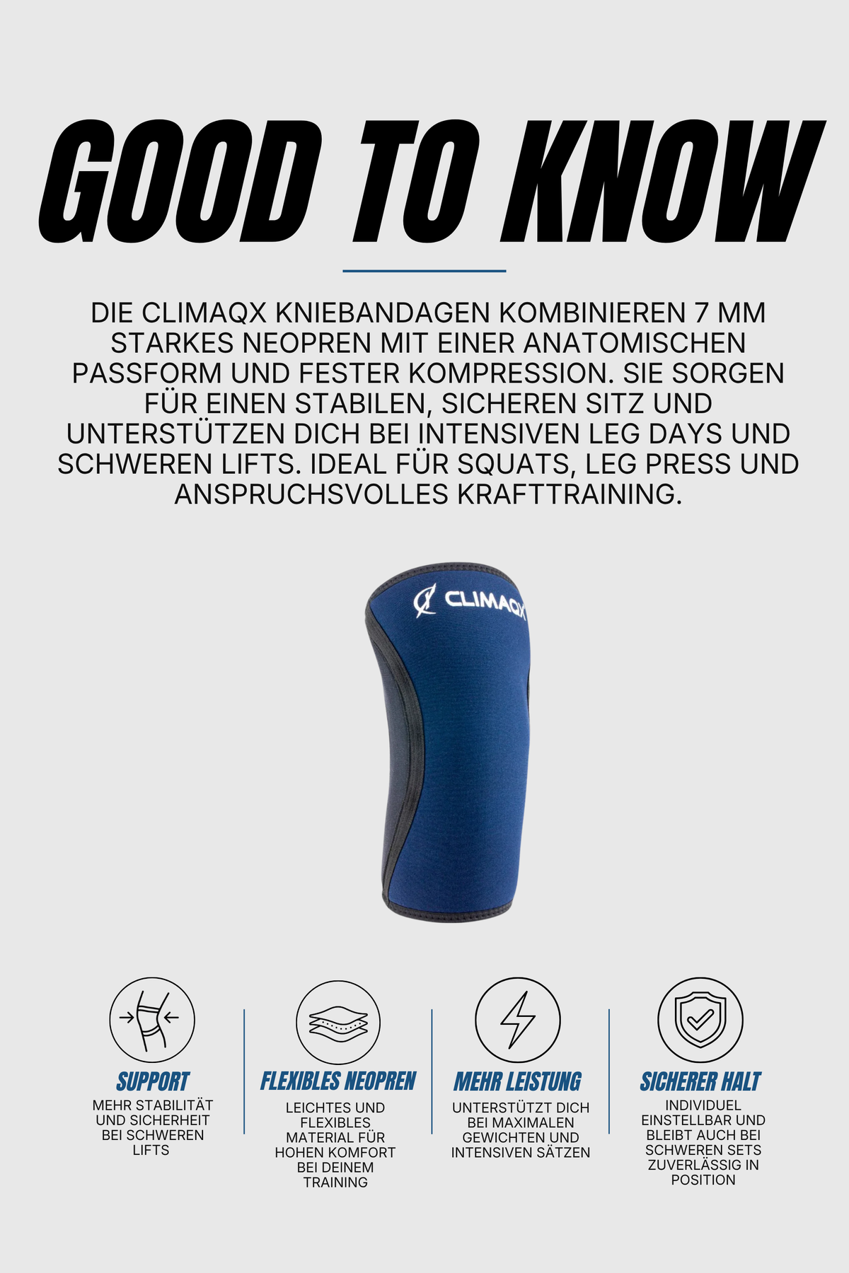 Kniebandage 2er Set für Kraftsport