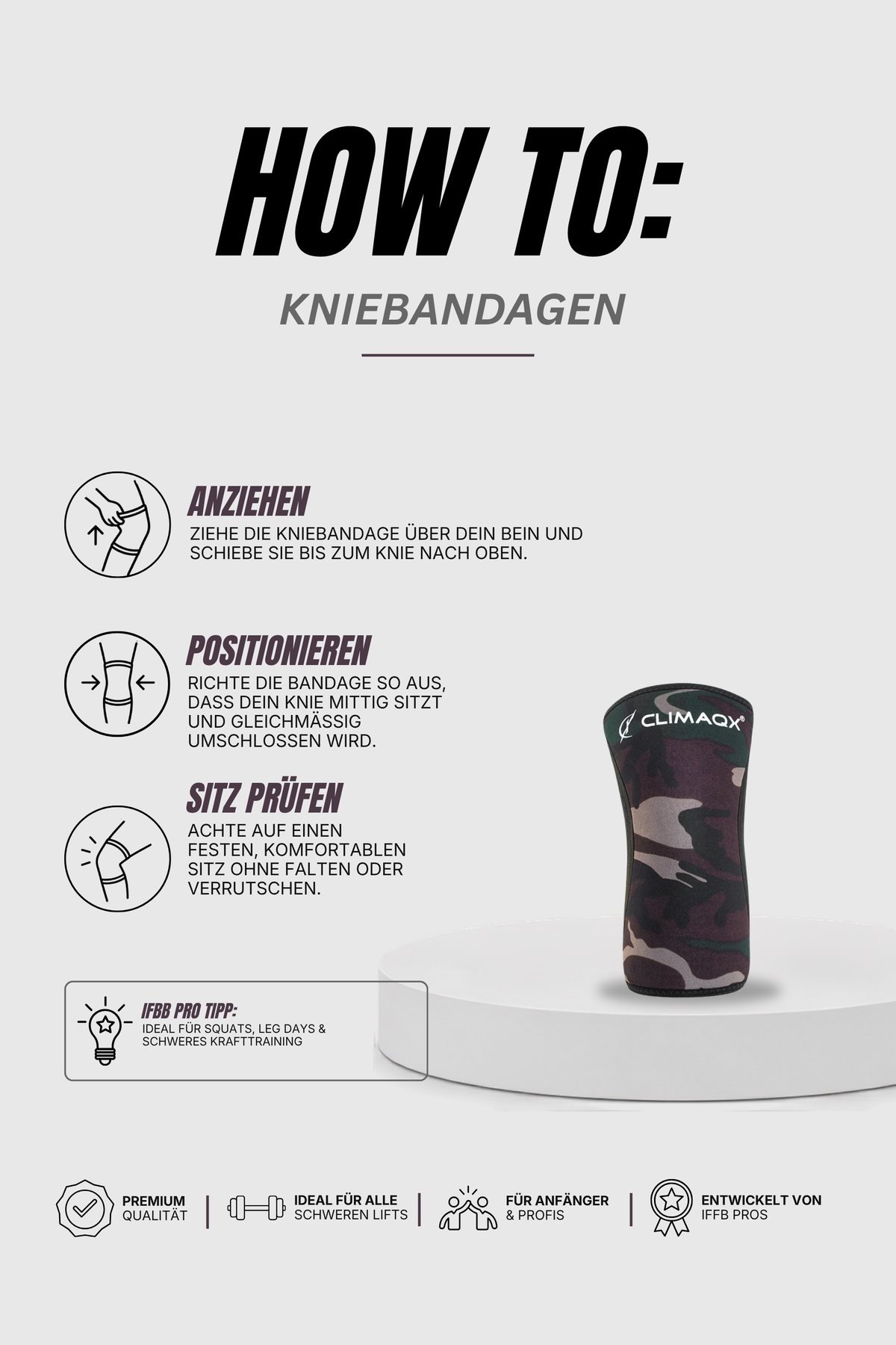 Kniebandage 2er Set für Kraftsport